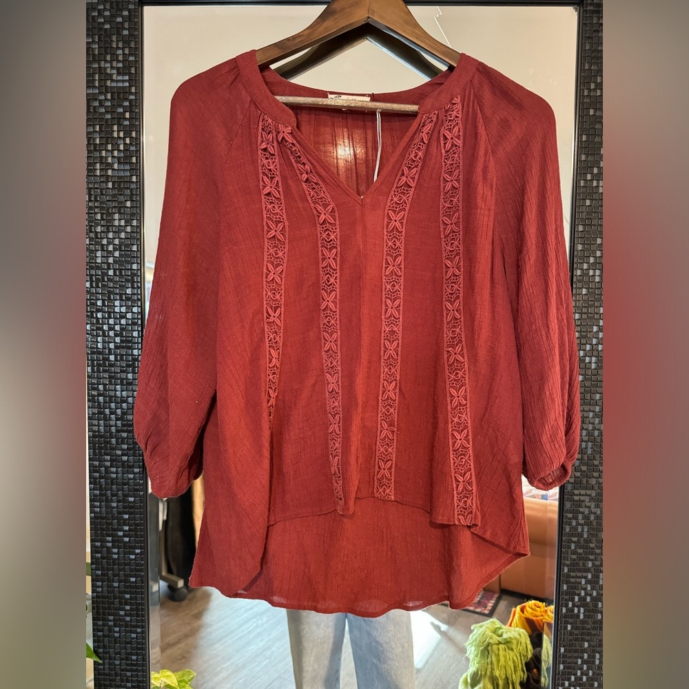 About a Girl peasant top